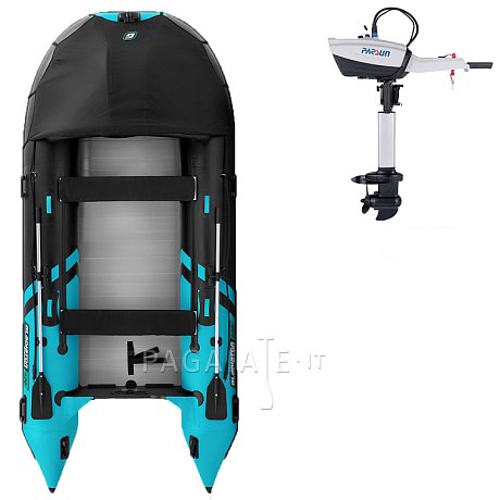 Gommone GLADIATOR ACTIVE C420AL black turquoise - gomone gonfiabile con pavimento in alluminio