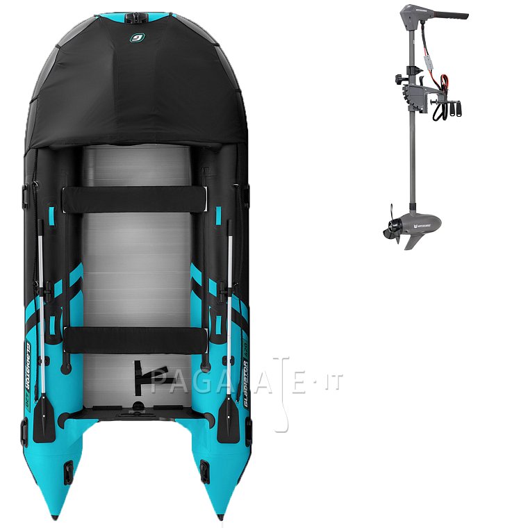 Gommone GLADIATOR ACTIVE C420AL black turquoise - gomone gonfiabile con pavimento in alluminio