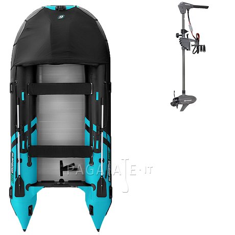 Gommone GLADIATOR ACTIVE C420AL black turquoise - gomone gonfiabile con pavimento in alluminio