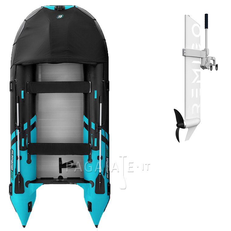 Gommone GLADIATOR ACTIVE C420AL black turquoise - gomone gonfiabile con pavimento in alluminio