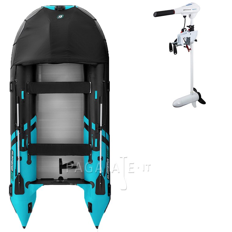 Gommone GLADIATOR ACTIVE C420AL black turquoise - gomone gonfiabile con pavimento in alluminio