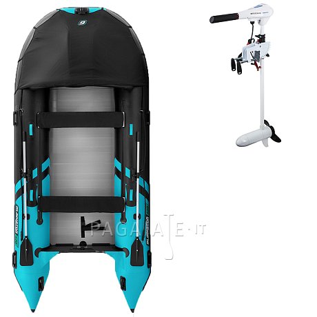 Gommone GLADIATOR ACTIVE C420AL black turquoise - gomone gonfiabile con pavimento in alluminio