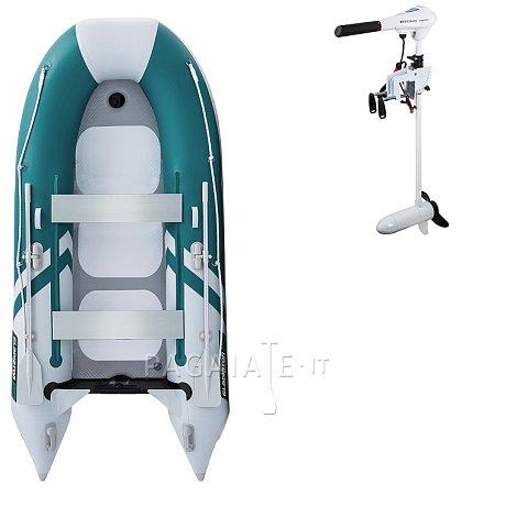 Gommone GLADIATOR CLASSIC B330AD sea green white - gommone gonfiabile con pavimento in drop-stitch