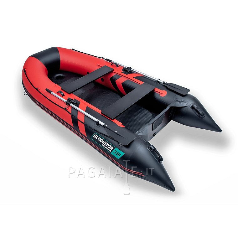 Gommone GLADIATOR CLASSIC B330AD red black - gommone gonfiabile con pavimento in drop-stitch