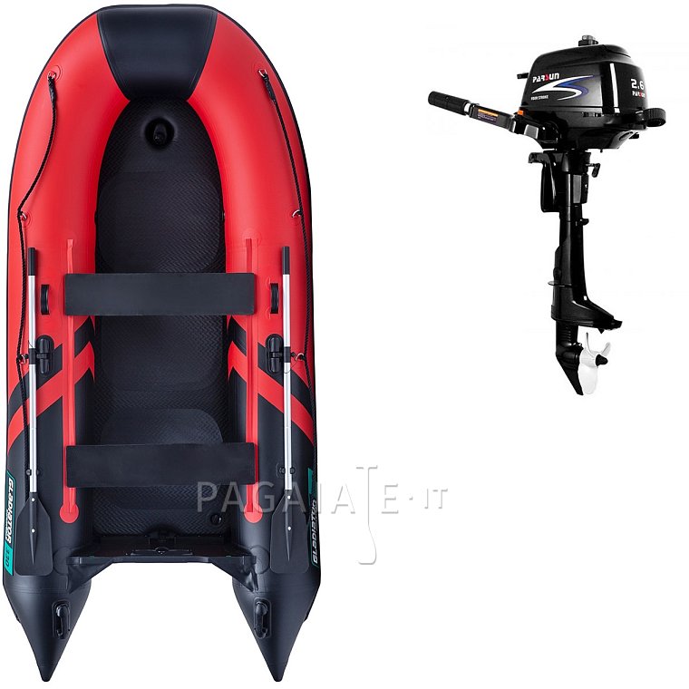 Gommone GLADIATOR CLASSIC B330AD red black - gommone gonfiabile con pavimento in drop-stitch