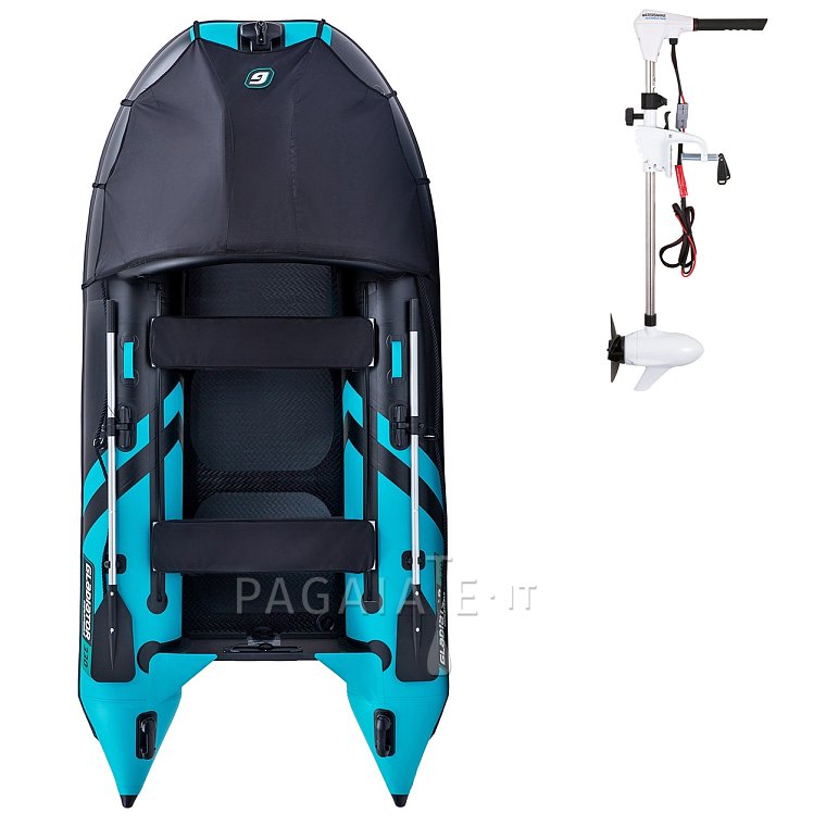 Gommone GLADIATOR ACTIVE C330AD black turquoise - gommone gonfiabile con pavimento in drop-stitch