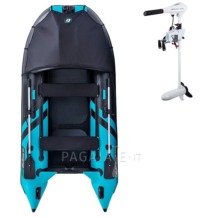 Gommone GLADIATOR ACTIVE C330AD black turquoise - gommone gonfiabile con pavimento in drop-stitch