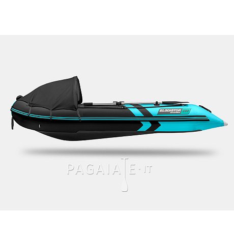 Gommone GLADIATOR ACTIVE C330AD black turquoise - gommone gonfiabile con pavimento in drop-stitch