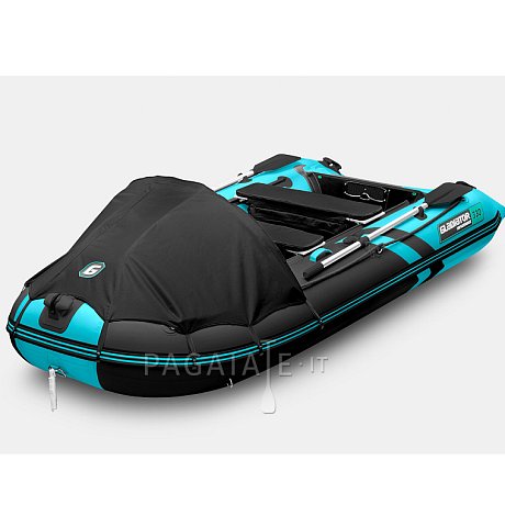 Gommone GLADIATOR ACTIVE C330AD black turquoise - gommone gonfiabile con pavimento in drop-stitch
