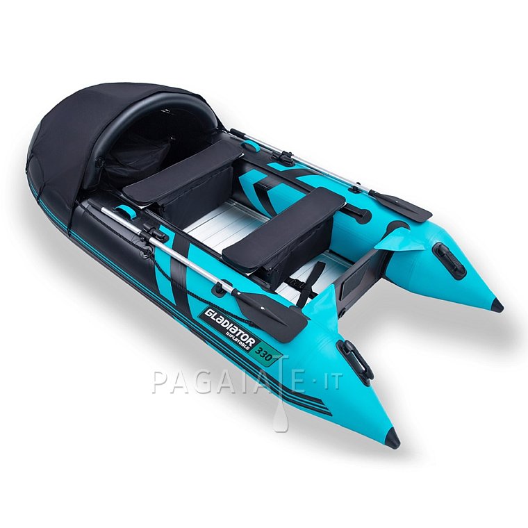 Gommone GLADIATOR ACTIVE C330AD black turquoise - nafukovací člun s vysokotlakou podlahou