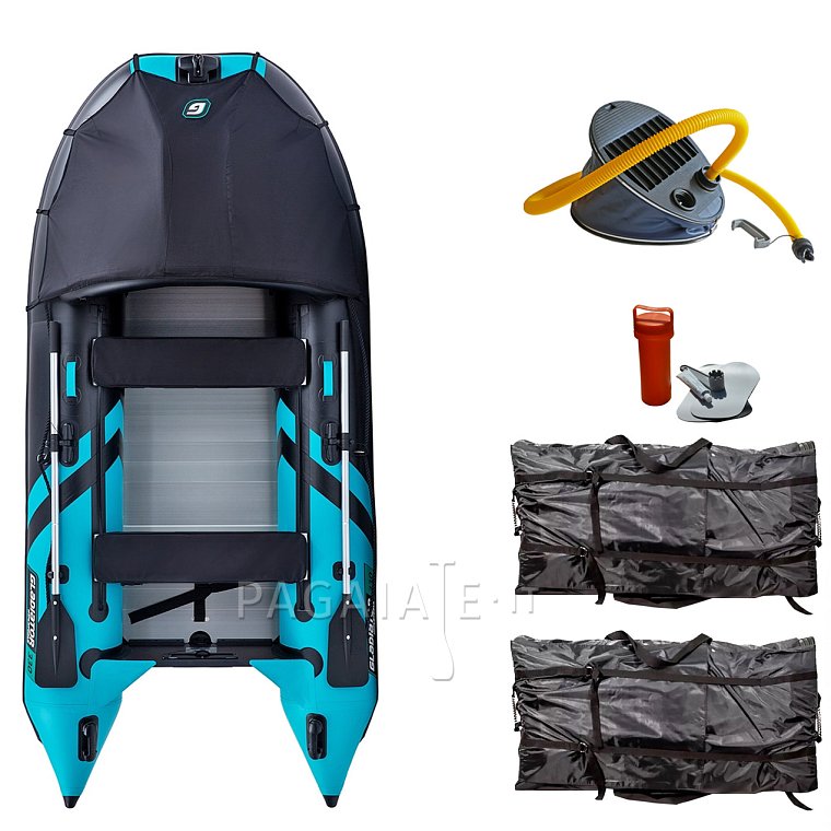 Gommone GLADIATOR ACTIVE C330AD black turquoise - nafukovací člun s vysokotlakou podlahou