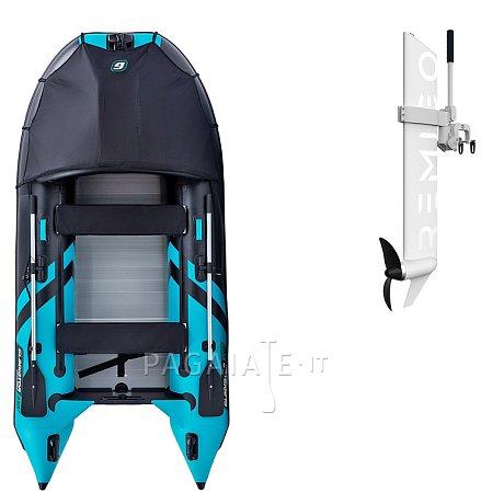 Gommone GLADIATOR ACTIVE C330AD black turquoise - gommone gonfiabile con pavimento in drop-stitch