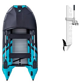 Gommone GLADIATOR ACTIVE C330AD black turquoise - gommone gonfiabile con pavimento in drop-stitch