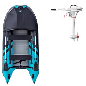 Gommone GLADIATOR ACTIVE C330AD black turquoise - gommone gonfiabile con pavimento in drop-stitch