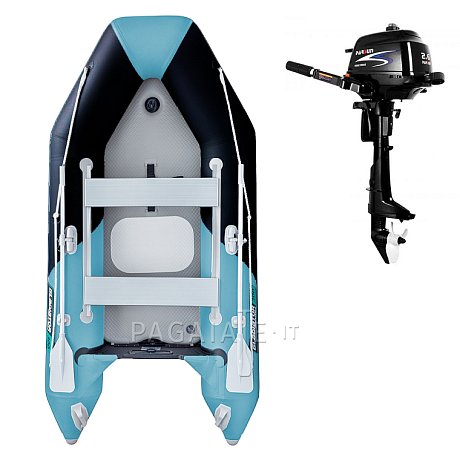 Gommone GLADIATOR LIGHT AK300AD black turquoise - gommone gonfiabile con pavimento in drop-stitch