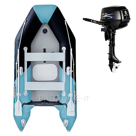 Gommone GLADIATOR LIGHT AK300AD black turquoise - gommone gonfiabile con pavimento in drop-stitch