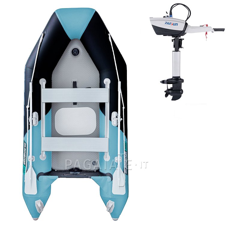 Gommone GLADIATOR LIGHT AK300AD black turquoise - gommone gonfiabile con pavimento in drop-stitch