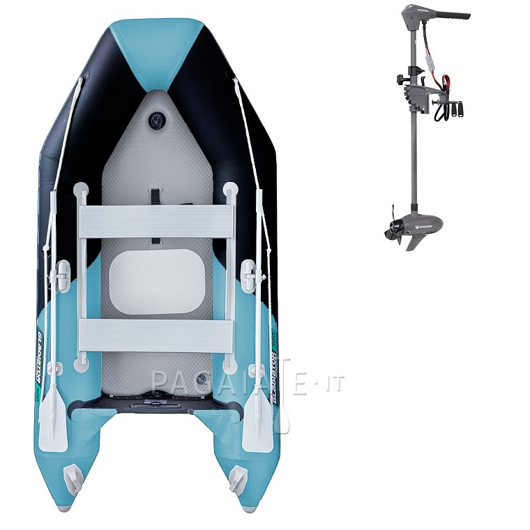 Gommone GLADIATOR LIGHT AK300AD black turquoise - gommone gonfiabile con pavimento in drop-stitch