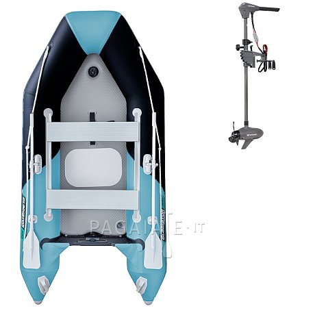 Gommone GLADIATOR LIGHT AK300AD black turquoise - gommone gonfiabile con pavimento in drop-stitch