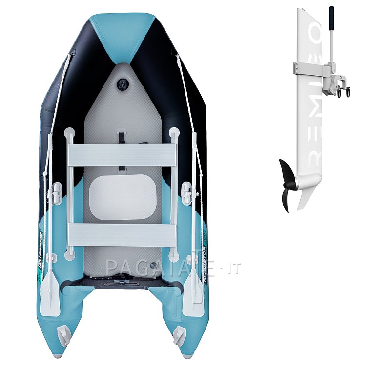 Gommone GLADIATOR LIGHT AK300AD black turquoise - gommone gonfiabile con pavimento in drop-stitch