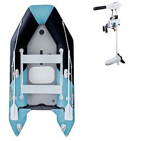 Gommone GLADIATOR LIGHT AK300AD black turquoise - gommone gonfiabile con pavimento in drop-stitch