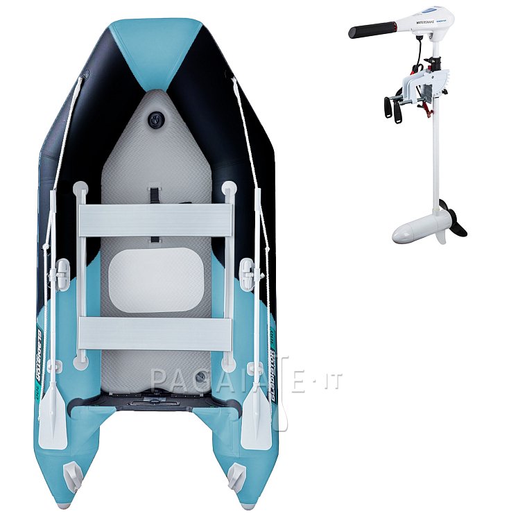 Gommone GLADIATOR LIGHT AK300AD black turquoise - gommone gonfiabile con pavimento in drop-stitch