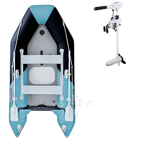 Gommone GLADIATOR LIGHT AK300AD black turquoise - gommone gonfiabile con pavimento in drop-stitch