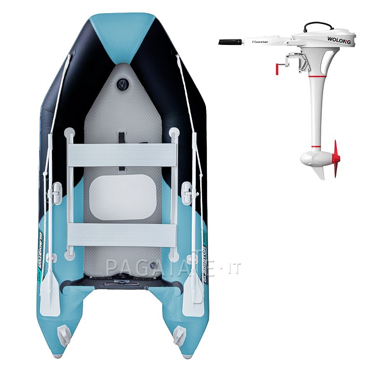 Gommone GLADIATOR LIGHT AK300AD black turquoise - gommone gonfiabile con pavimento in drop-stitch