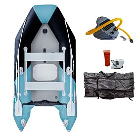 Gommone GLADIATOR LIGHT AK300AD black turquoise - gommone gonfiabile con pavimento in drop-stitch