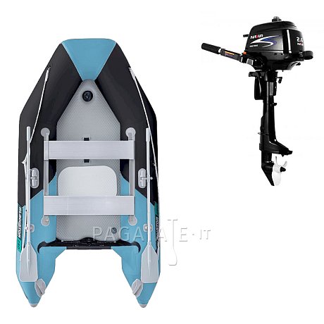 Gommone GLADIATOR LIGHT AK280AD black turquoise - gommone gonfiabile con pavimento in drop-stitch