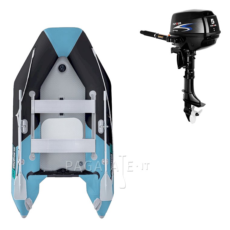 Člun GLADIATOR LIGHT AK280AD black turquoise - nafukovací člun s vysokotlakou podlahou