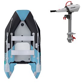 Gommone GLADIATOR LIGHT AK280AD black turquoise - gommone gonfiabile con pavimento in drop-stitch