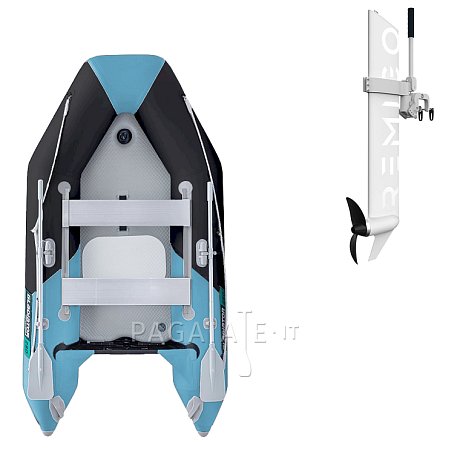 Gommone GLADIATOR LIGHT AK280AD black turquoise - gommone gonfiabile con pavimento in drop-stitch