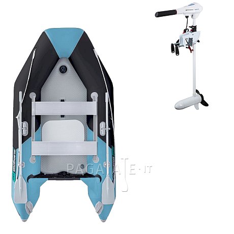 Gommone GLADIATOR LIGHT AK280AD black turquoise - gommone gonfiabile con pavimento in drop-stitch