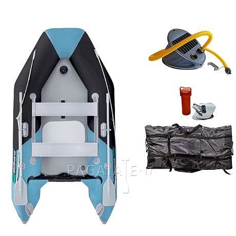 Gommone GLADIATOR LIGHT AK280AD black turquoise - gommone gonfiabile con pavimento in drop-stitch