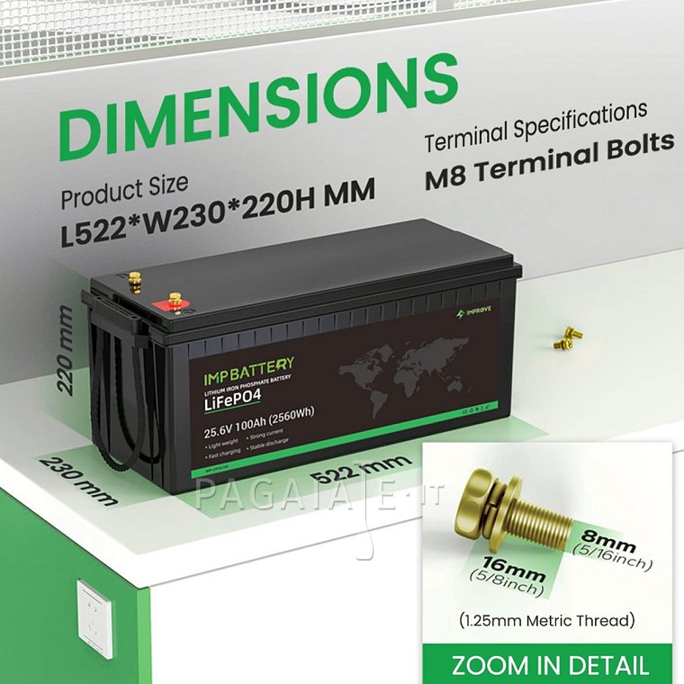 Baterie IMPROVE 100Ah 25.6V LiFePO4