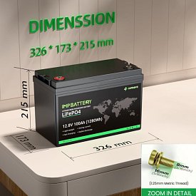 Batteria nautica IMPROVE 100Ah 12.8V  LiFePO4