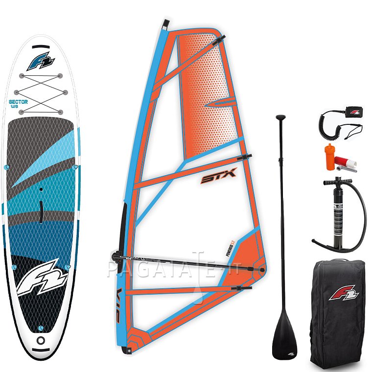 SUP F2 SECTOR 12'2 BLUE completo di vela - SUP gonfiabile WindSUP